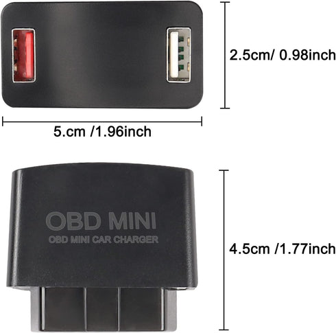 XMSJSIY Car OBD USB Charger Power Adapter DC12?24V Dual USB Charger Socket with Digital Display USB 30W Fast Charging QC2.0 QC3.0 Charger for Vehi...